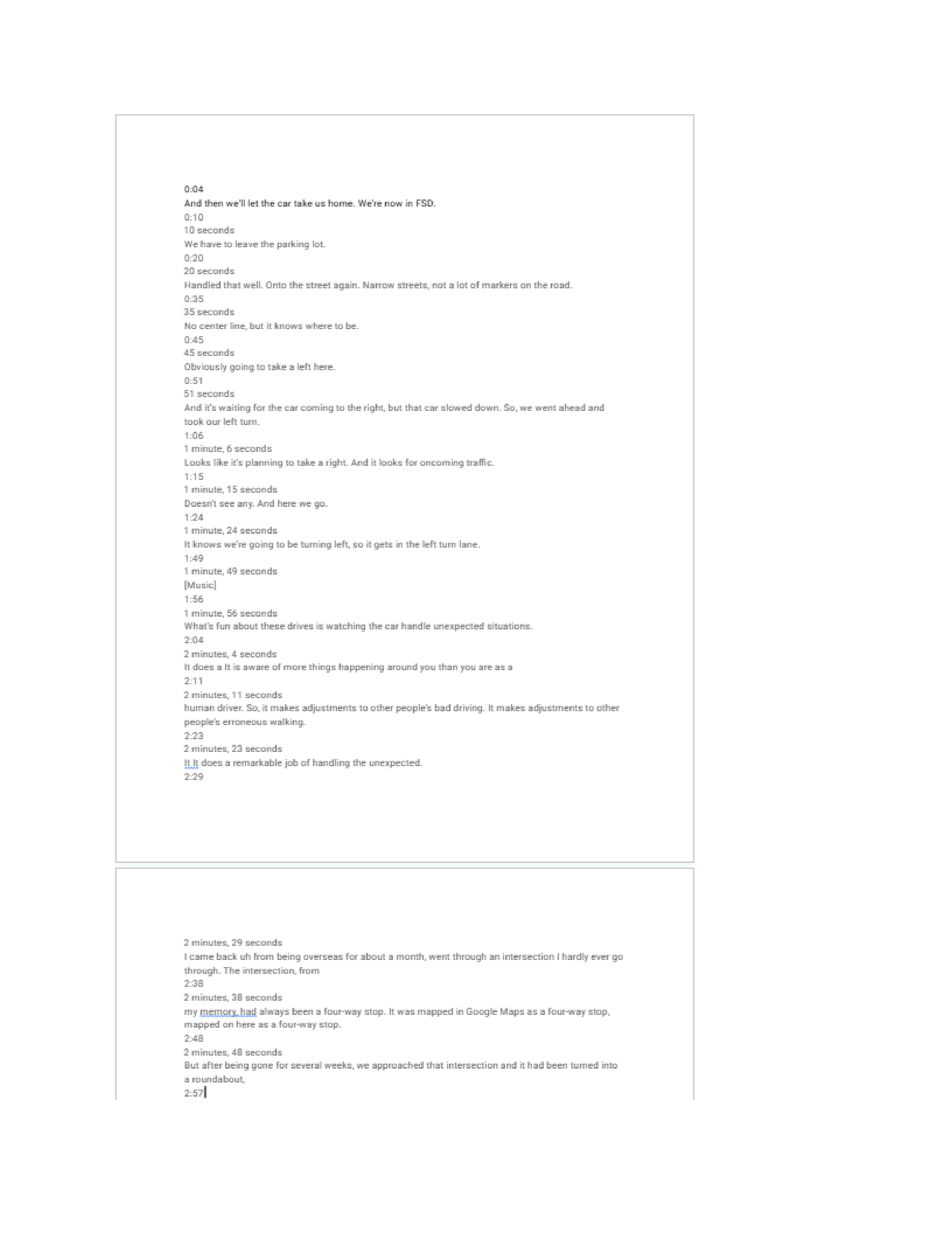Raw transcript before